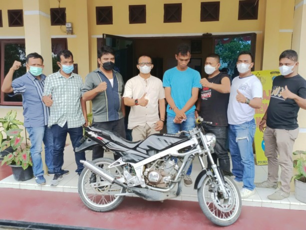 Pelaku curanmor yang diamankan polisi.