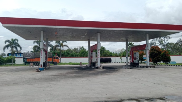 SPBU Pematang Raya yang mengalami kekosongan stok dalam beberapa hari terakhir.