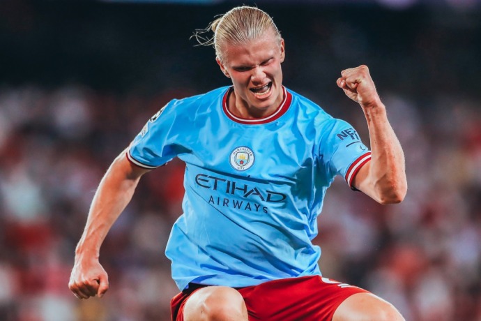 Haaland, sumbangkan 4 gol dalam laga Man City vs Sevilla.