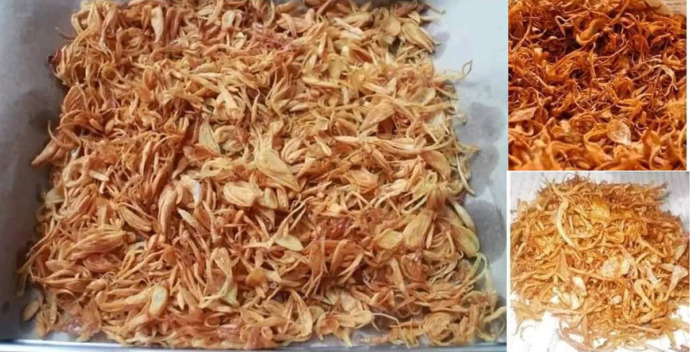 Bawang merah krispi dan renyah.