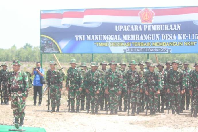 Pembukaan TMMD ke 115 Kodim 0208 Asahan di Desa Silo Baru. (Perdana )