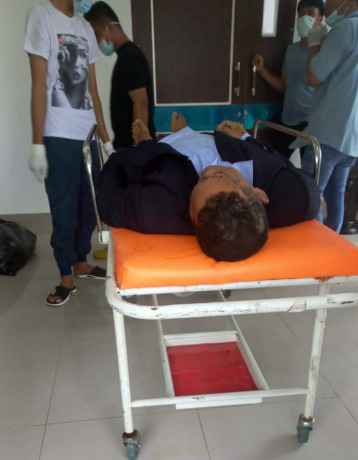 Foto: Korban saat berada di RSUD Aek Kanopan.