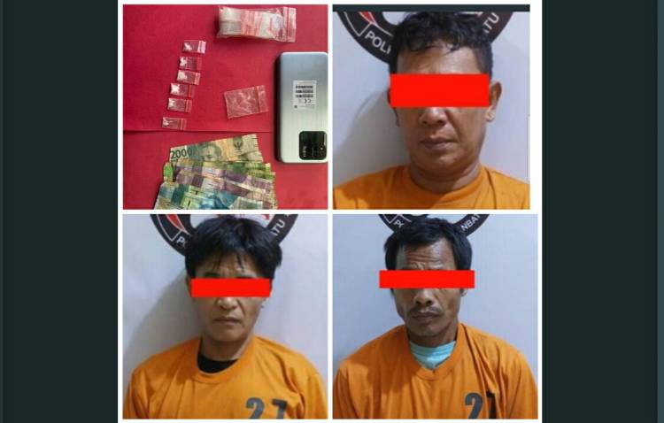 Foto: Humas Polres Labuhanbatu Para tersangka pelaku tindak pidana penyalahguna narkoba, ditangkap di Kelurahan Kampung Masjid, Kecamatan Kualuh Hilir, Kabupaten Labuhanbatu Utara, Selasa (27/3/2023) malam.