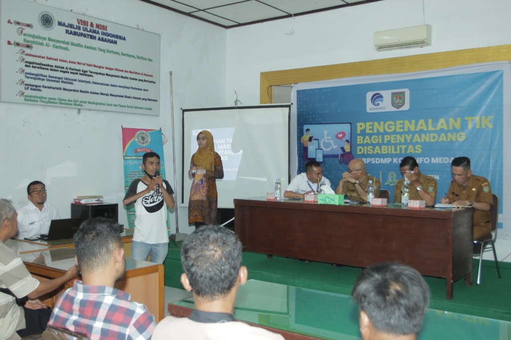 Pelatihan teknologi informasi bagi penyandang disabilitas di Asahan. (f: dok diskominfo asahan)
