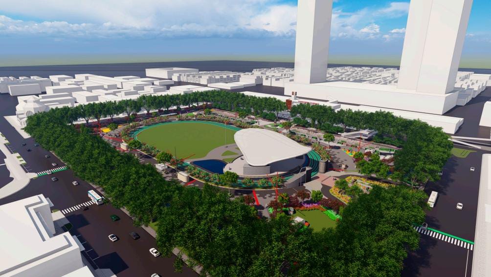 Disain revitalisasi Lapangan Merdeka Medan.