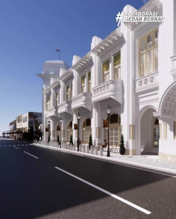 Proses revitalisasi Kota Lama Kesawan tengah berlangsung, termasuk gedung tua Warenhuis yang berlokasi di Jalan Ahmad Yani VII.