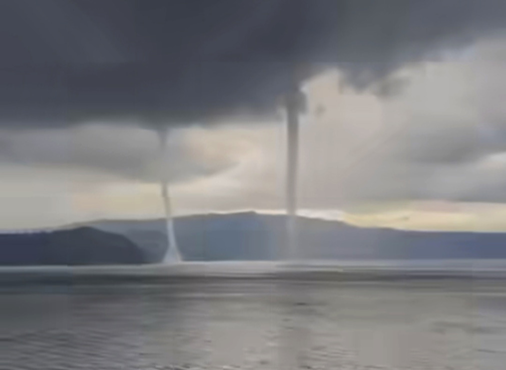 Puting beling mirip naga di perairan Danau Toba, Minggu (13/8/2023).
