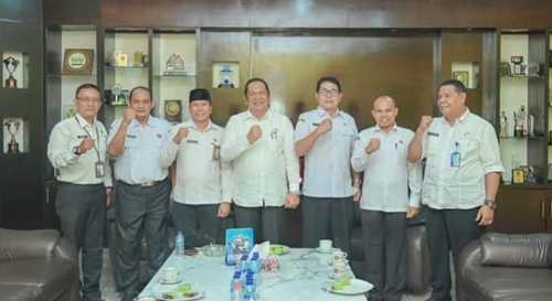 Wako Psp Irsan Efendi Nasution menerima kunjungan Kacabdis wilayah XI, Oloan Nasution bersama jajarannya.