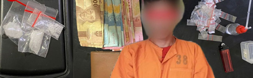 Tersangka dan barang bukti.