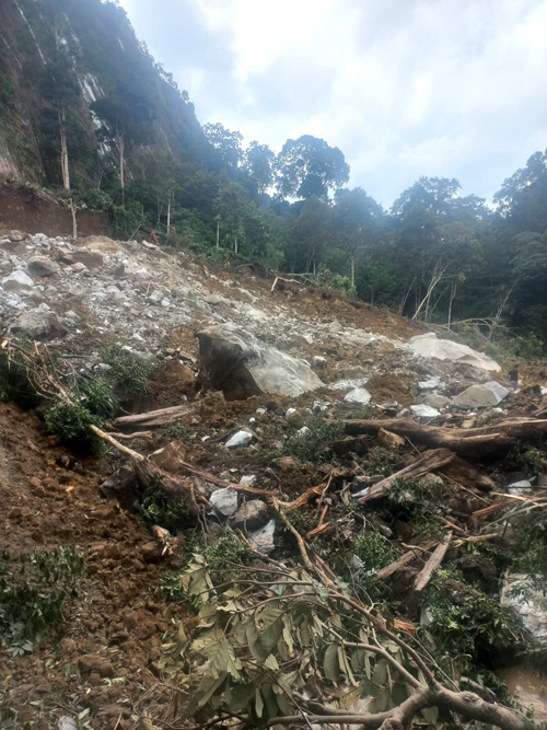 Lokasi longsor di Gunung Simarsolpah, Raya Kahean, Simalungun.