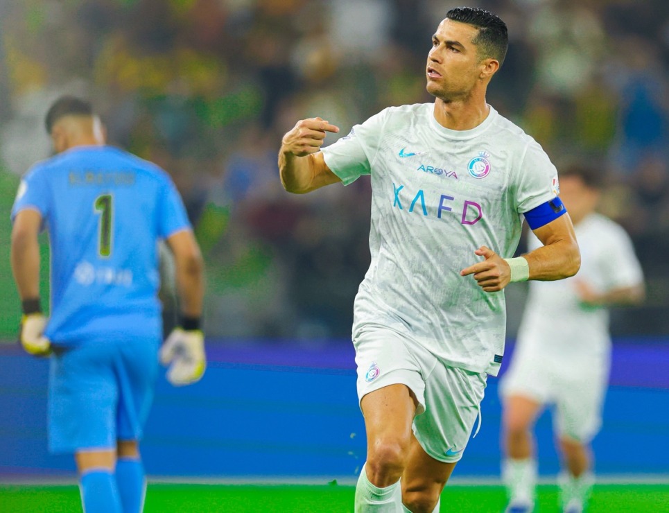 Cristiano Ronaldo cetak 2 gol pada pertandingan antara Al Nassr melawan Al Ittihad.