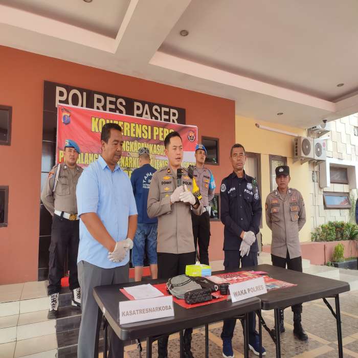 RILIS KASUS: Polres Paser merilis kasus narkotika selama Januari 2024 di Paser, Selasa (6/2).