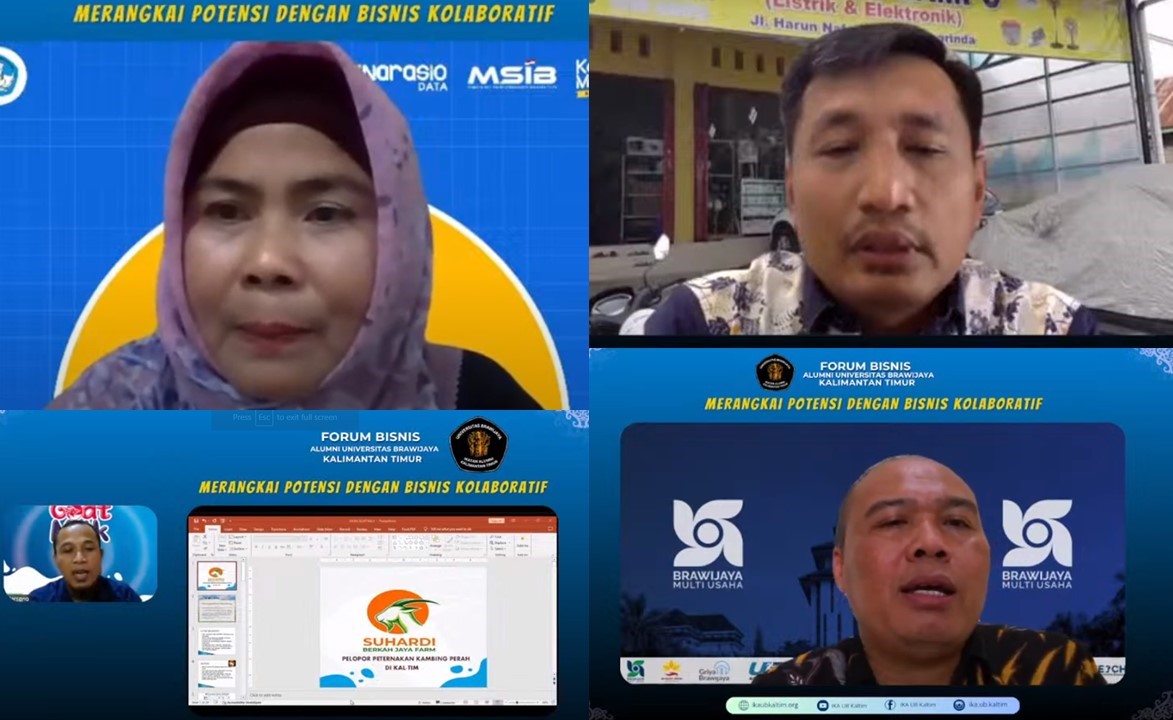 FORUM BISNIS: IKatan Alumni Brawijaya (IKA UB) Kaltim menggelar Forum Bisnis secara daring dengan tema Merangkai Potensi dengan Bisnis Kolaboratif, Sabtu (20/4).