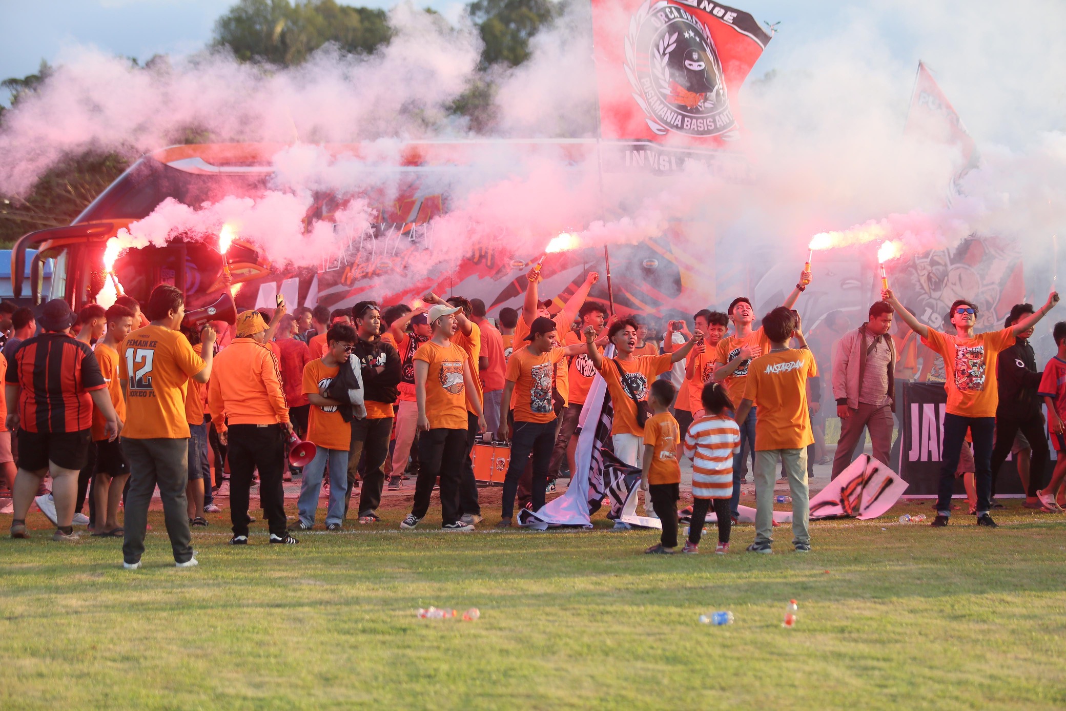 LAGA PENENTU: Pusamania sudah membuka open tour jelang leg kedua perebutan tempat ketiga antara Borneo FC kontra Bali United pada Championship Series Liga 1 musim 2023/2024.