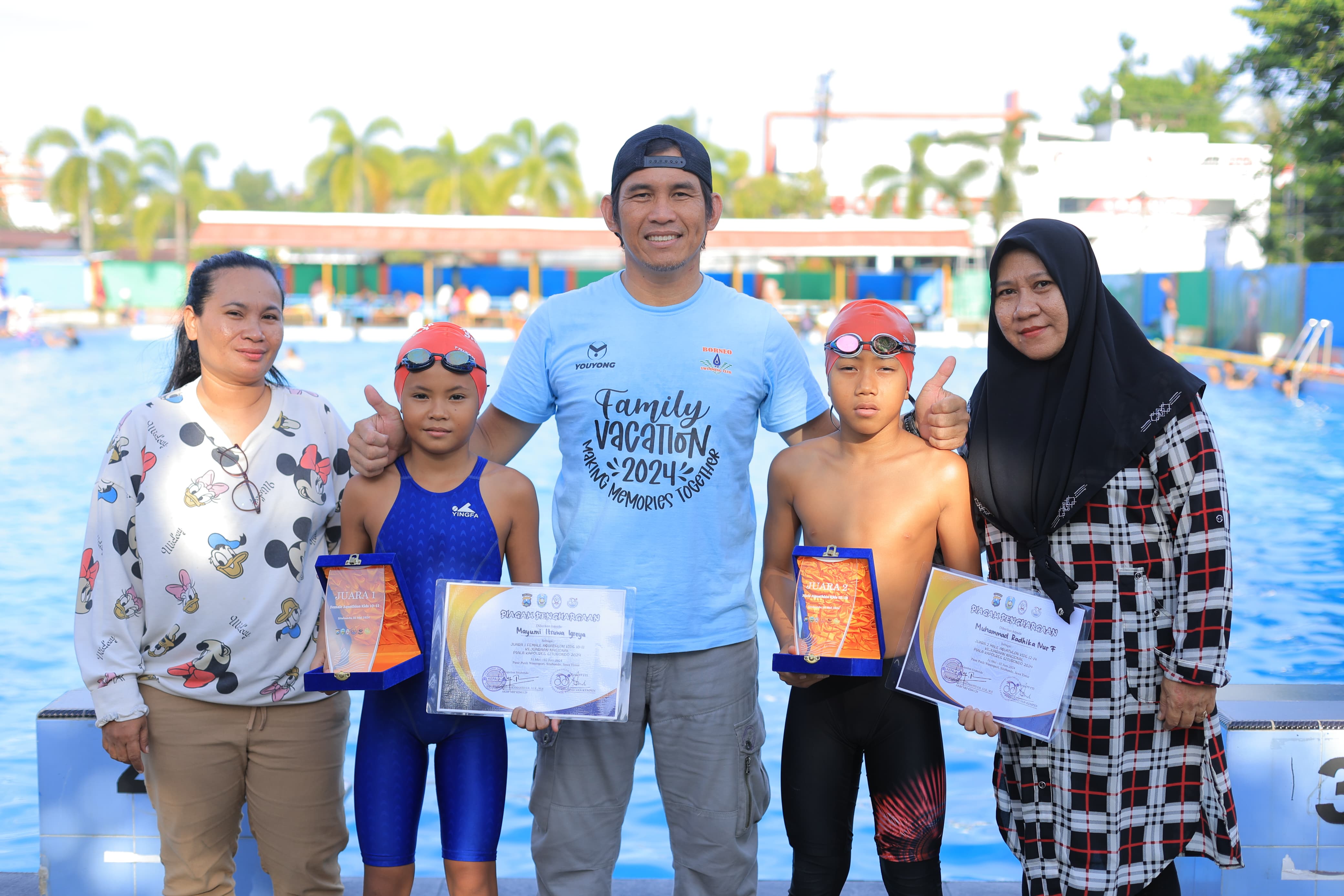 JUARA: Dua atlet asal Balikpapan, harumkan nama Kaltim di tingkat Nasional di Piala Kapolres Situbondo. (FUAD/KP).