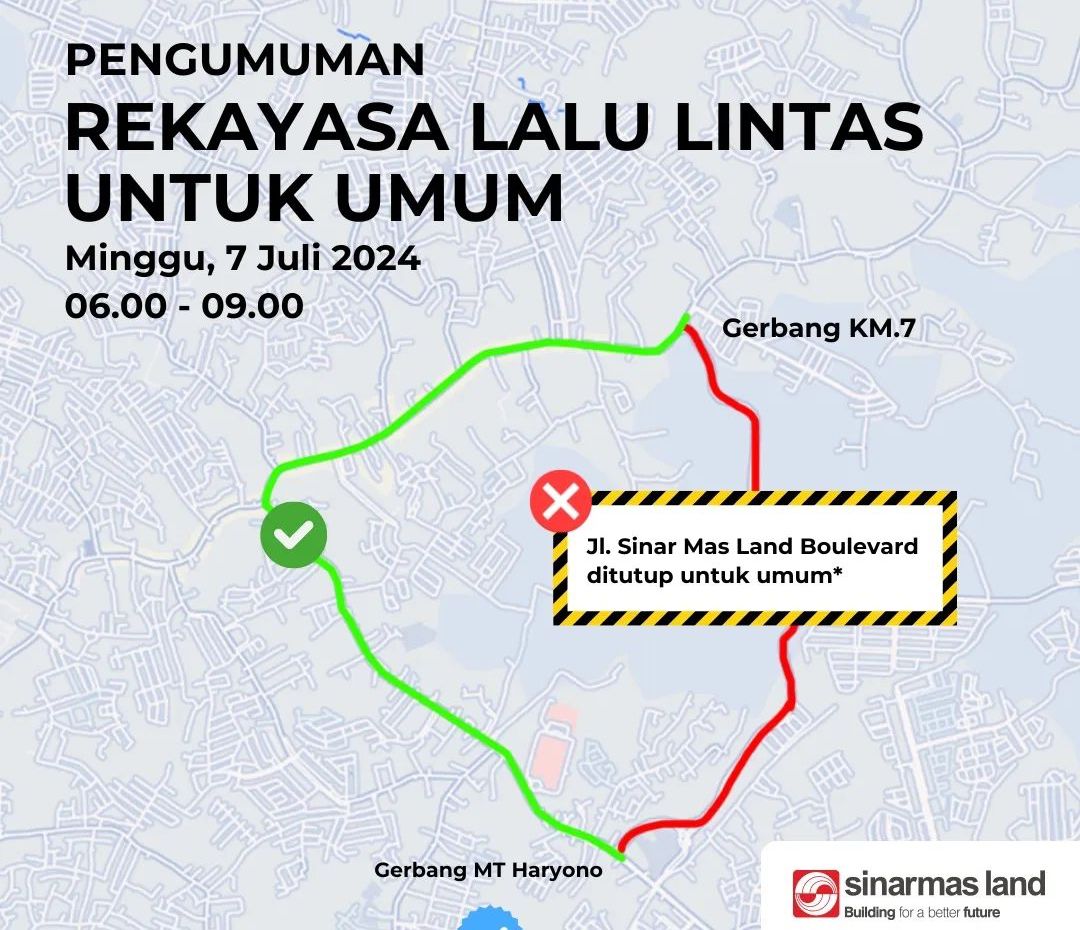 Informasi rekayasa lalu lintas Jalan Grand City.