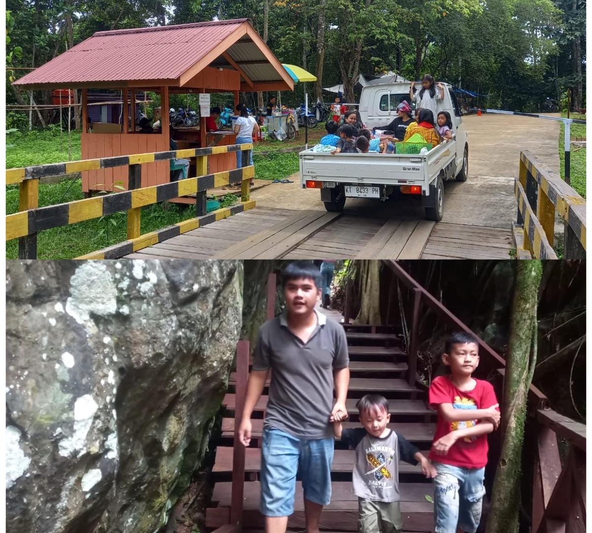 KOLABORASI: Pengunjung saat mengambil karcis masuk di objek wisata Geronggokng. (FOTO: K Sunardi)