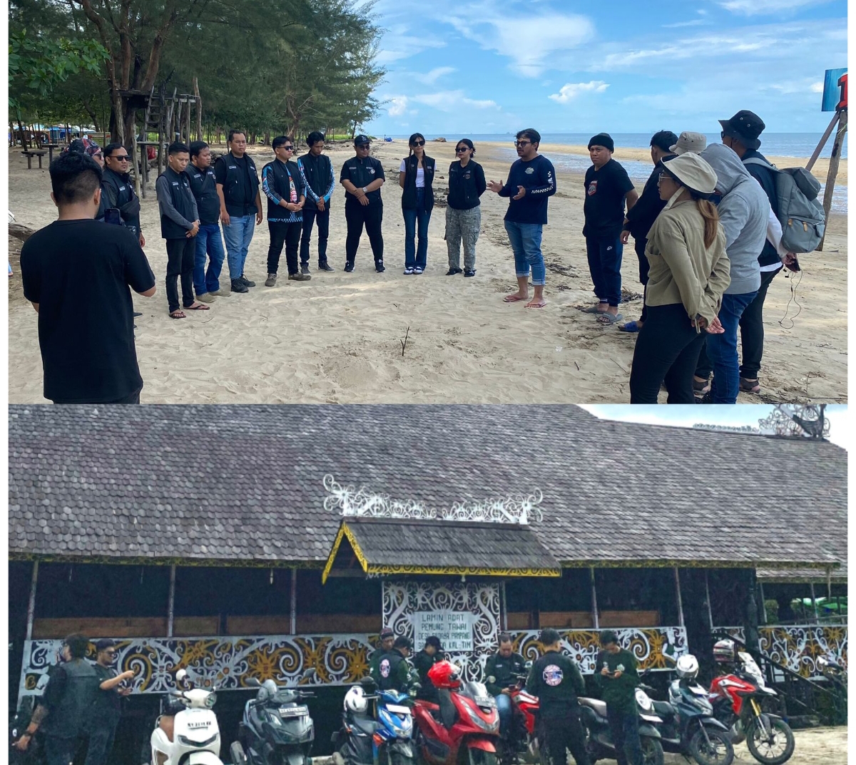 TUJUAN: Peserta Borneo Explore saat mengunjungi Pantai Panrita Lopi.(FOTO: IST)