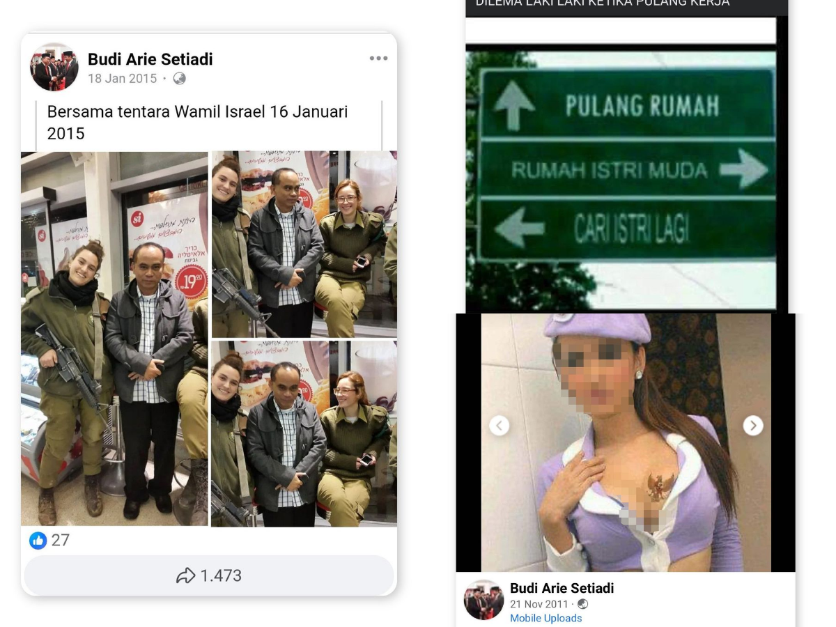 JEJAK DIGITAL: Konten postingan Facebook bernama Budi Arie Setiadi. (Foto: X)