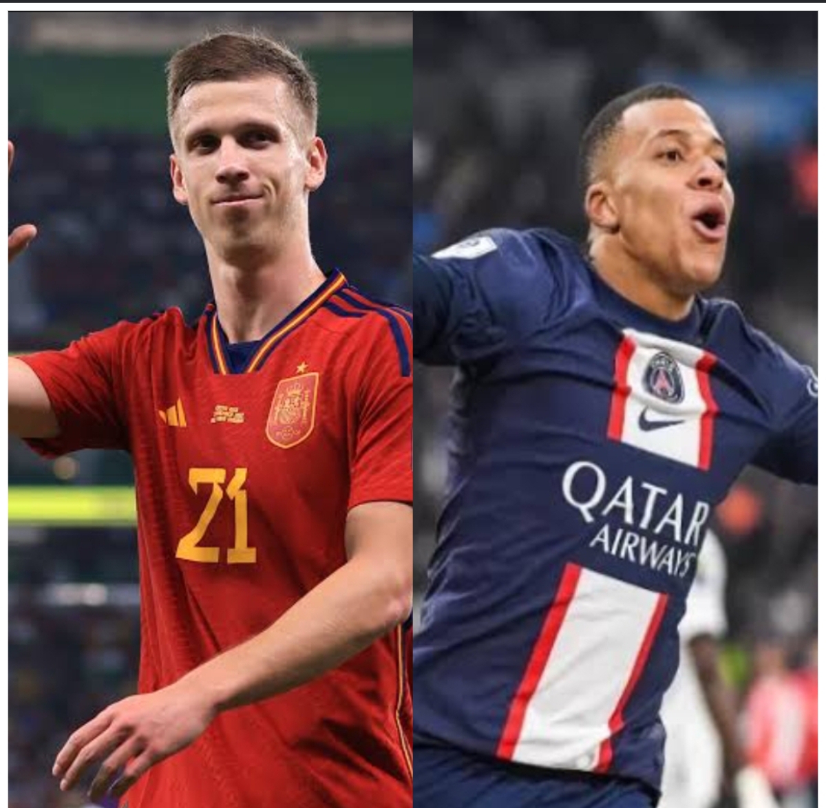 Dani Olmo (kiri) dan Kylian Mbappe (FOTO: IST)