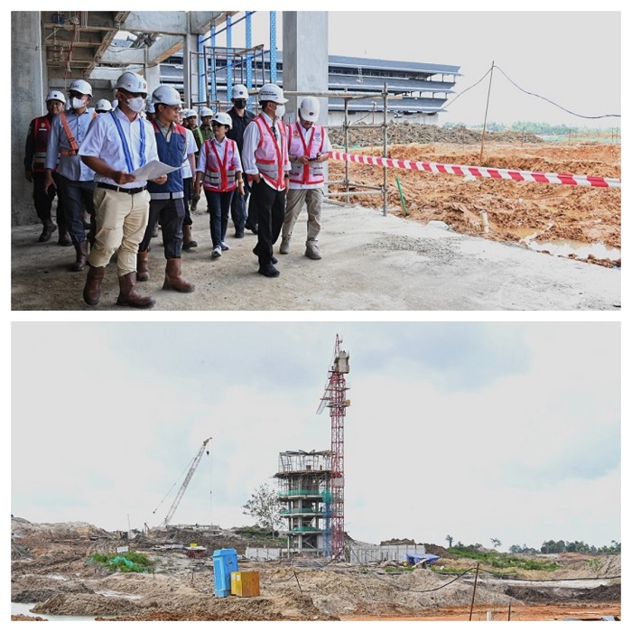 KHAWATIR TAK SELESAI: Menhub Budi Karya Sumadi kembali mengunjungi lokasi pembangunan Bandara Nusantara di Kelurahan Gersik, Kecamatan Penajam, Kabupaten Penajam Paser Utara (PPU), pada Jumat (12/7).