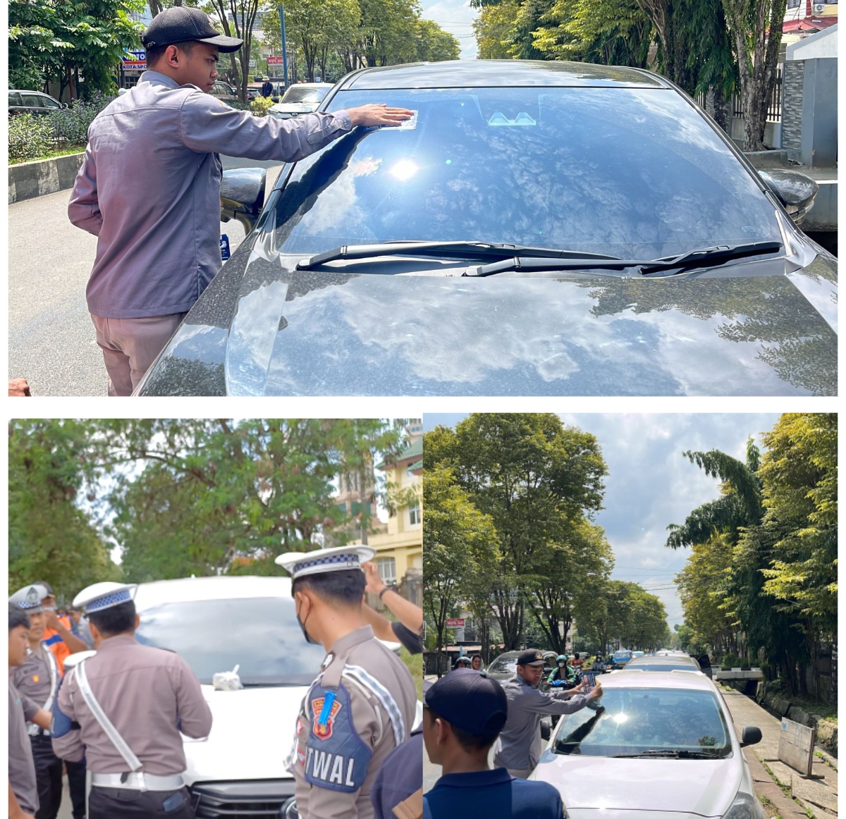 PENERTIBAN: Tim patrol Dishub Samarinda kembali menemukan kendaraan nakal yang memarkir kendaraannya di bibir jalanan. (FOTO: EKO)