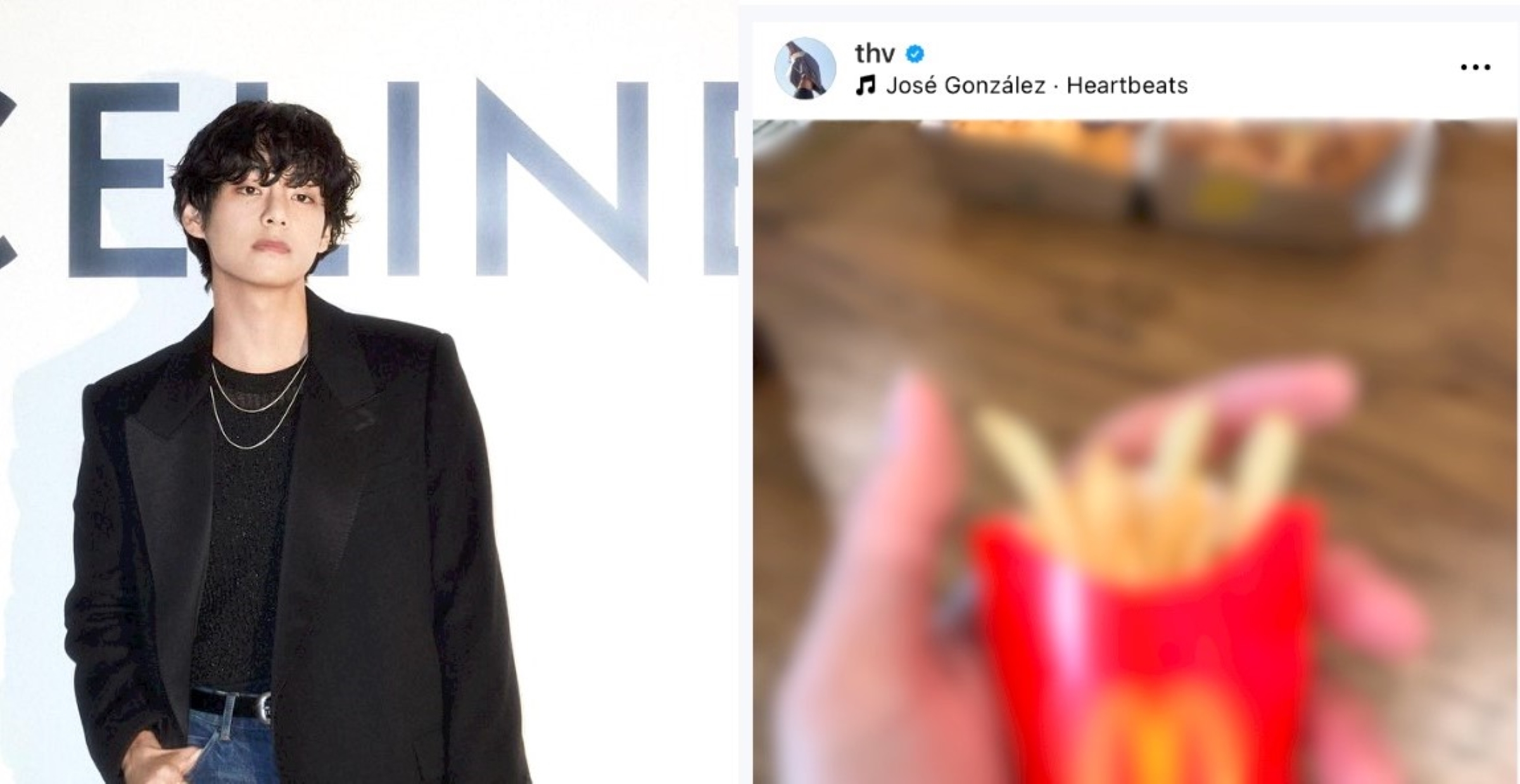 V BTS memposting kentang goreng produk boikot yang mendukung genosida, Minggu (21/7). ARMY kecewa hingga ramai unfoll.
