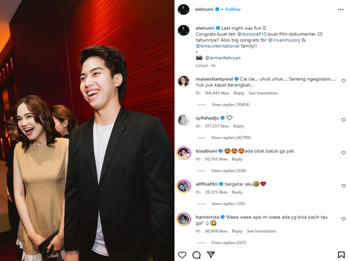 El Rumi dan Syifa Hadju akhirnya go public, sore ini, 30 Juli 2024.