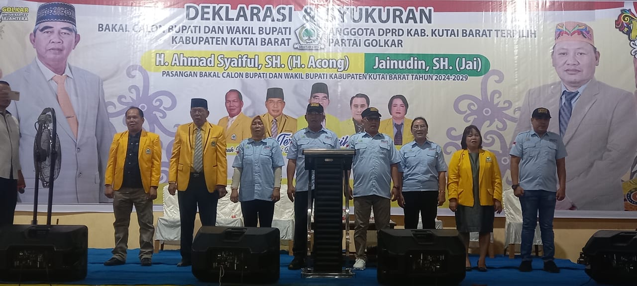 Deklarasi pasangan calon bupati dan calon wakil Bupati Ahmad Syaiful dan Jainudin pada Pilkada Kubar 2024.