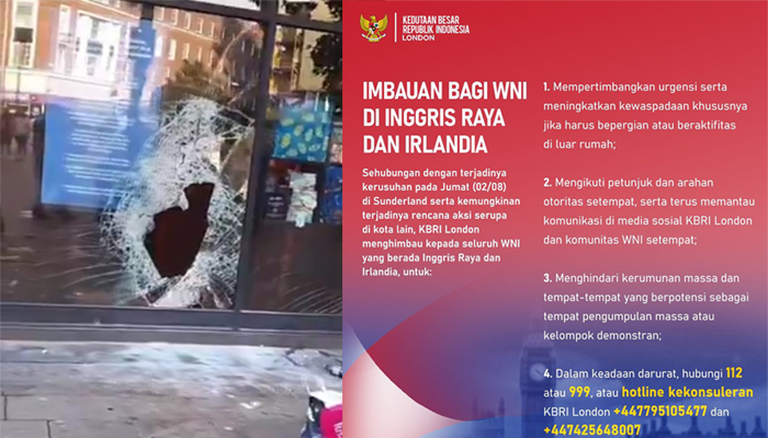 Imbauan bagi WNI di Inggris untuk meningkatkan kewaspadaan menyusul kerusuhan yang melanda beberapa kota.