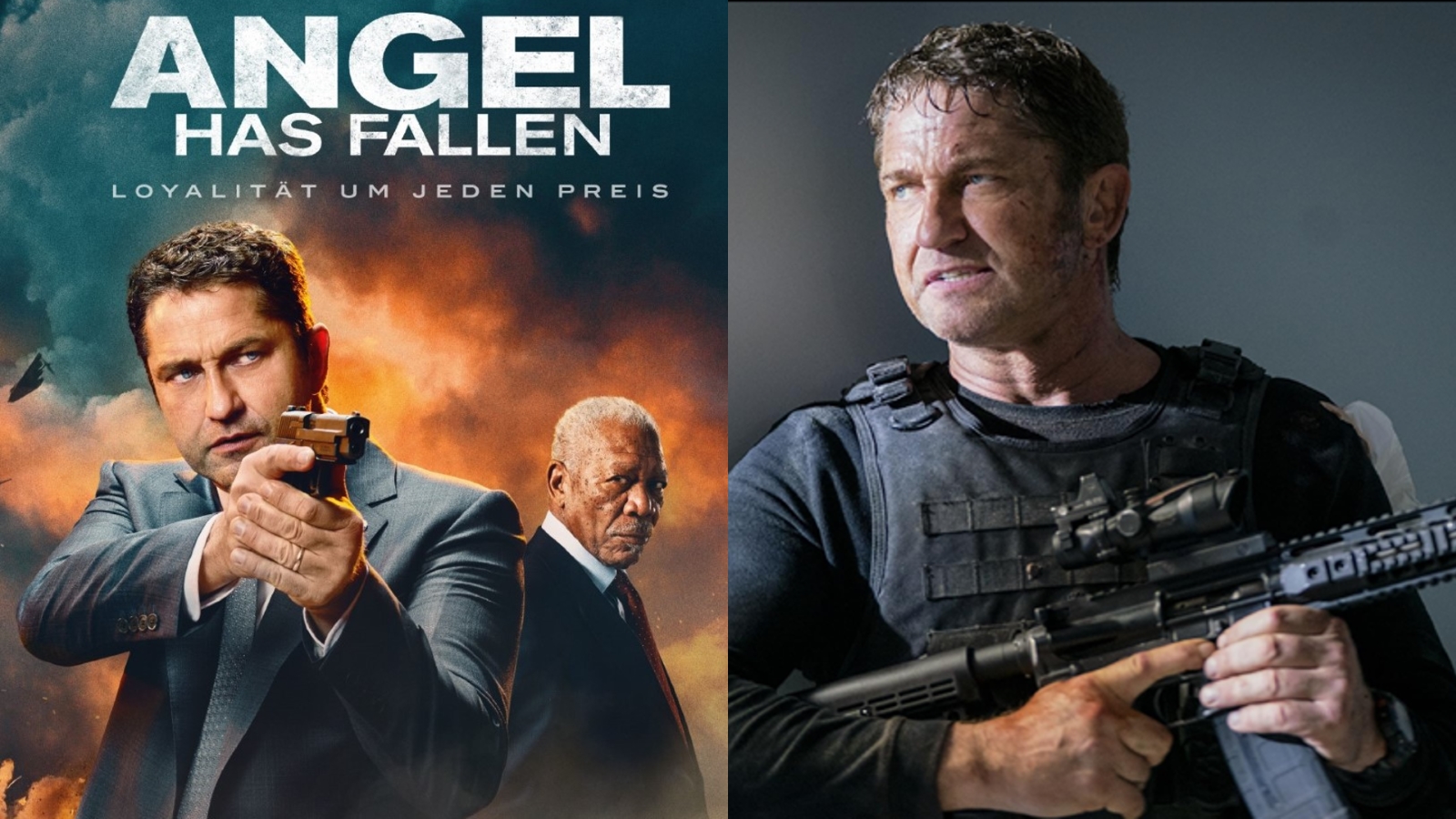 Gerard Butler dan Morgan Freeman dalam Film Angel Has Fallen yang tayang di Bioskop Trans TV malam ini pukul 21.00 WIB, Senin (5/8).