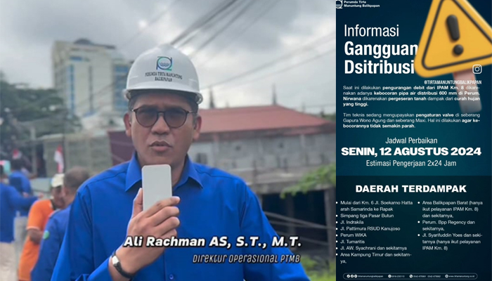 PTMB berkomitmen untuk menyelesaikan pekerjaan ini secepat mungkin agar pasokan air bersih bisa kembali normal.