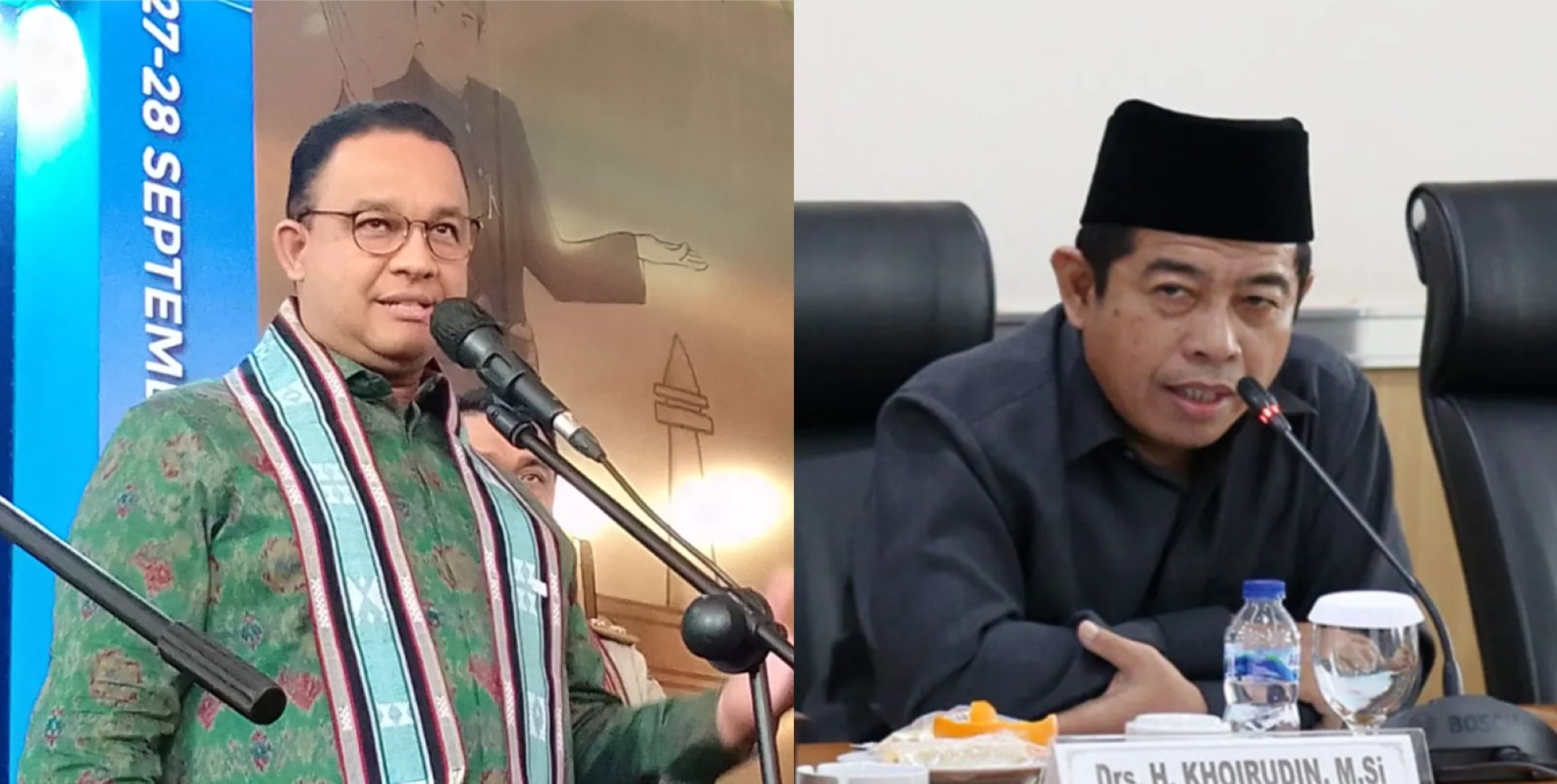 Pesan suara Anies Baswedan (kanan) dan Khoirudin tersebar. Keduanya berbeda pendapat terkait ternggat waktu yang diberikan PKS ke Anies.