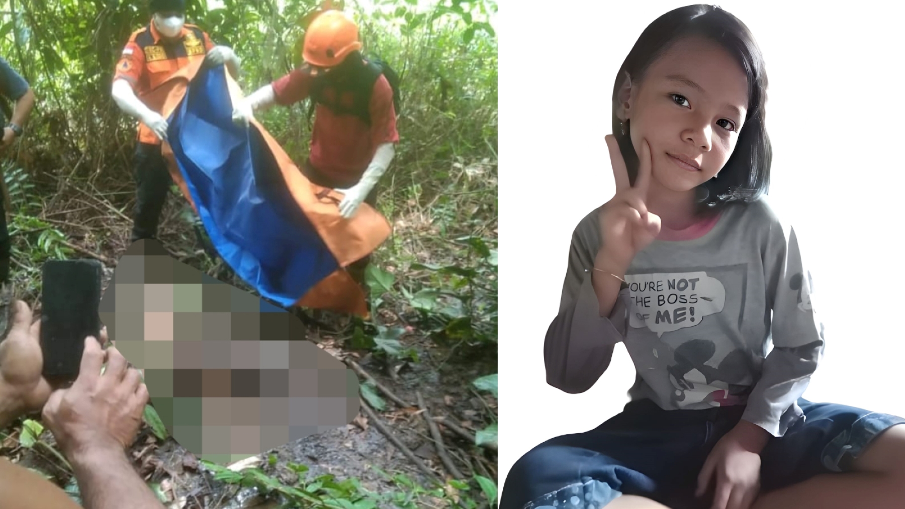 TAK BERNYAWA: Tim Badan Penanggulangan Bencana Daerah mengevakuasi jasad korban, Selasa (13/8). Potret Amel semasa hidup.