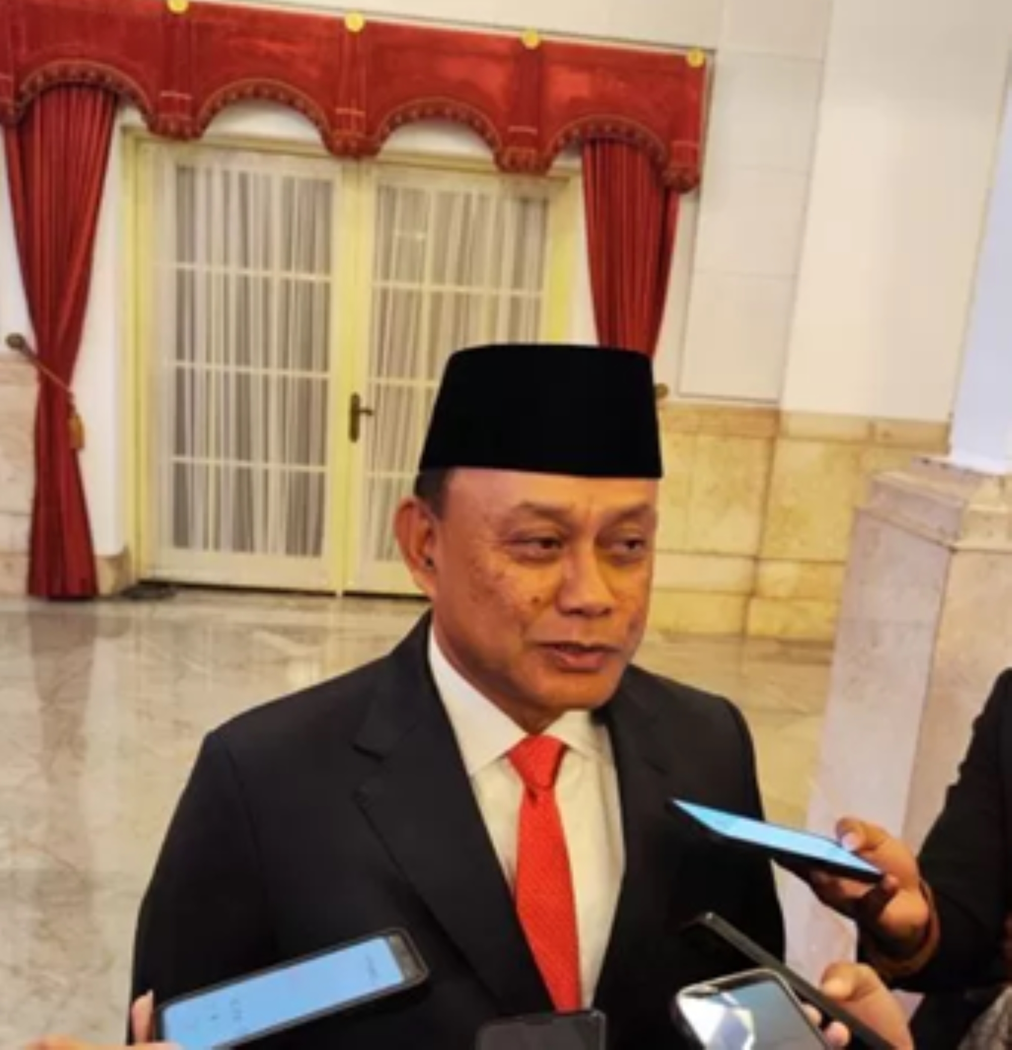 Dadan Hindayana ditemui setelah dilantik Presiden Jokowi sebagai kepala Badan Gizi Nasional, Senin (19/8/2024).