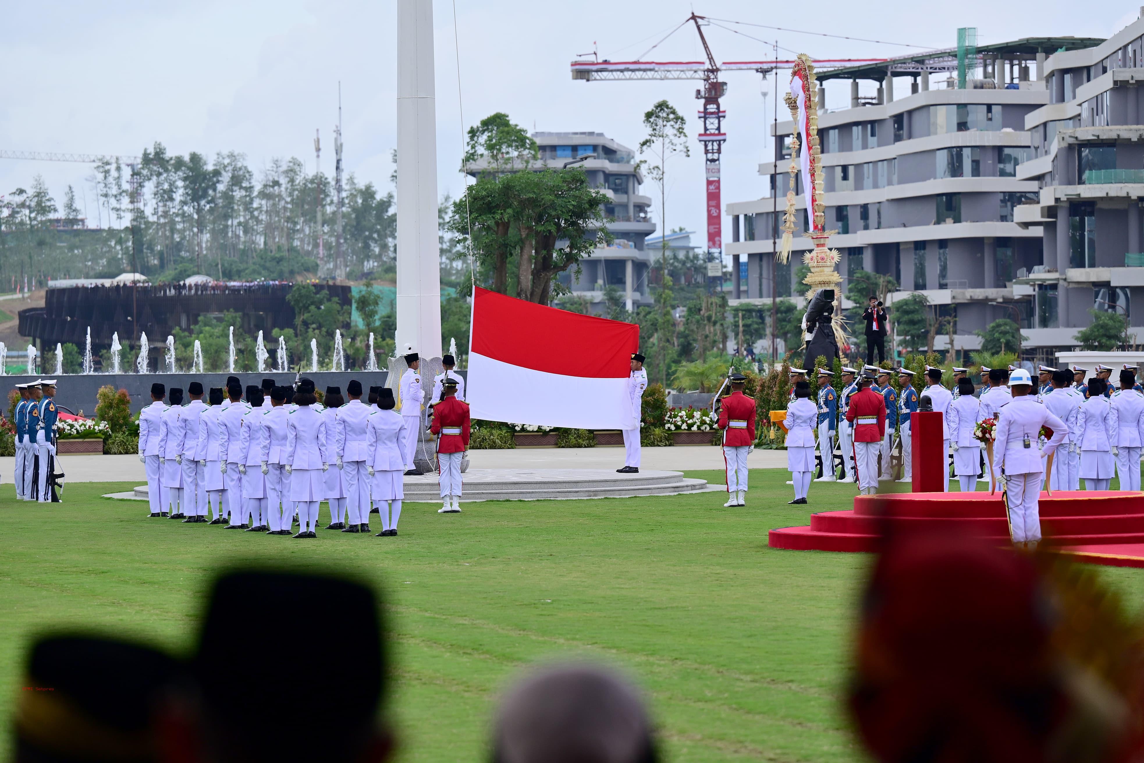 ILUSTRASI: Upacara Bendera di IKN