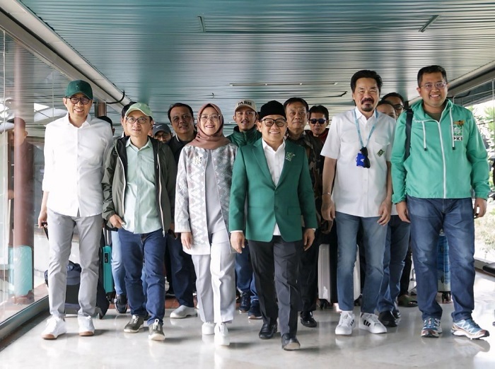 Abdul Muhaimin Iskandar saat akan menghadiri sidang pleno Muktamar PKB ke-6 yang digelar di Bali pada Sabtu malam, 24 Agustus 2024.