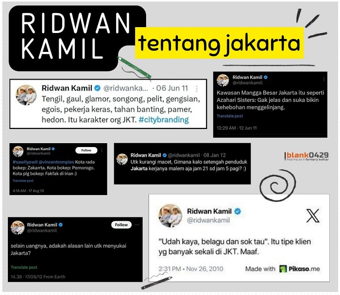 Cuitan lawas Ridwan Kamil yang kembali mencuat di tengah persiapan pencalonannya pada Pilgub 2024.