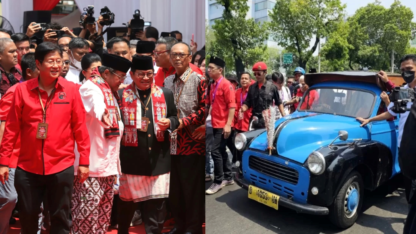 PENDAFTARAN: Pasangan Pramono Anung dan Rano Karno yang diusung PDIP mendaftar ke KPU Jakarta untuk berlaga di Pilgub Jakarta 2024, Rabu (28/8/2024).