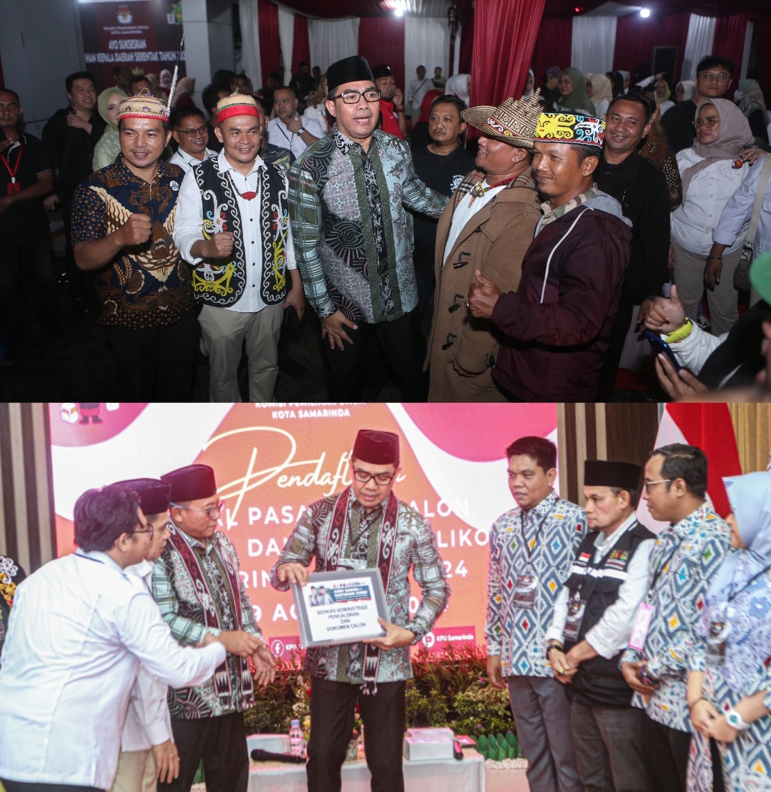 AKHIRNYA MENDAFTAR: Andi Harun-Saefuddin Zuhri berpeluang menjadi peserta tunggal di Pilkada Samarinda jika tak ada lagi yang mendaftar. (FOTO: RAMA)