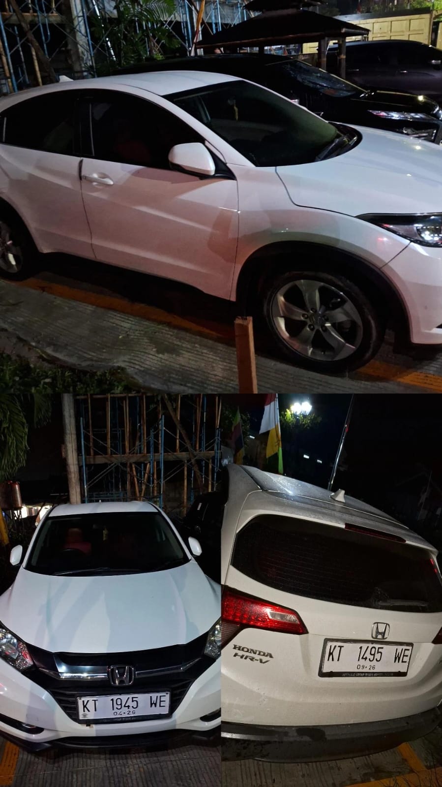 CERDIK: Mobil HRV yang dicuri RB dan YD sudah diamankan di Polsek Sungai Pinang. (FOTO/POLSEK SUNGAI PINANG)