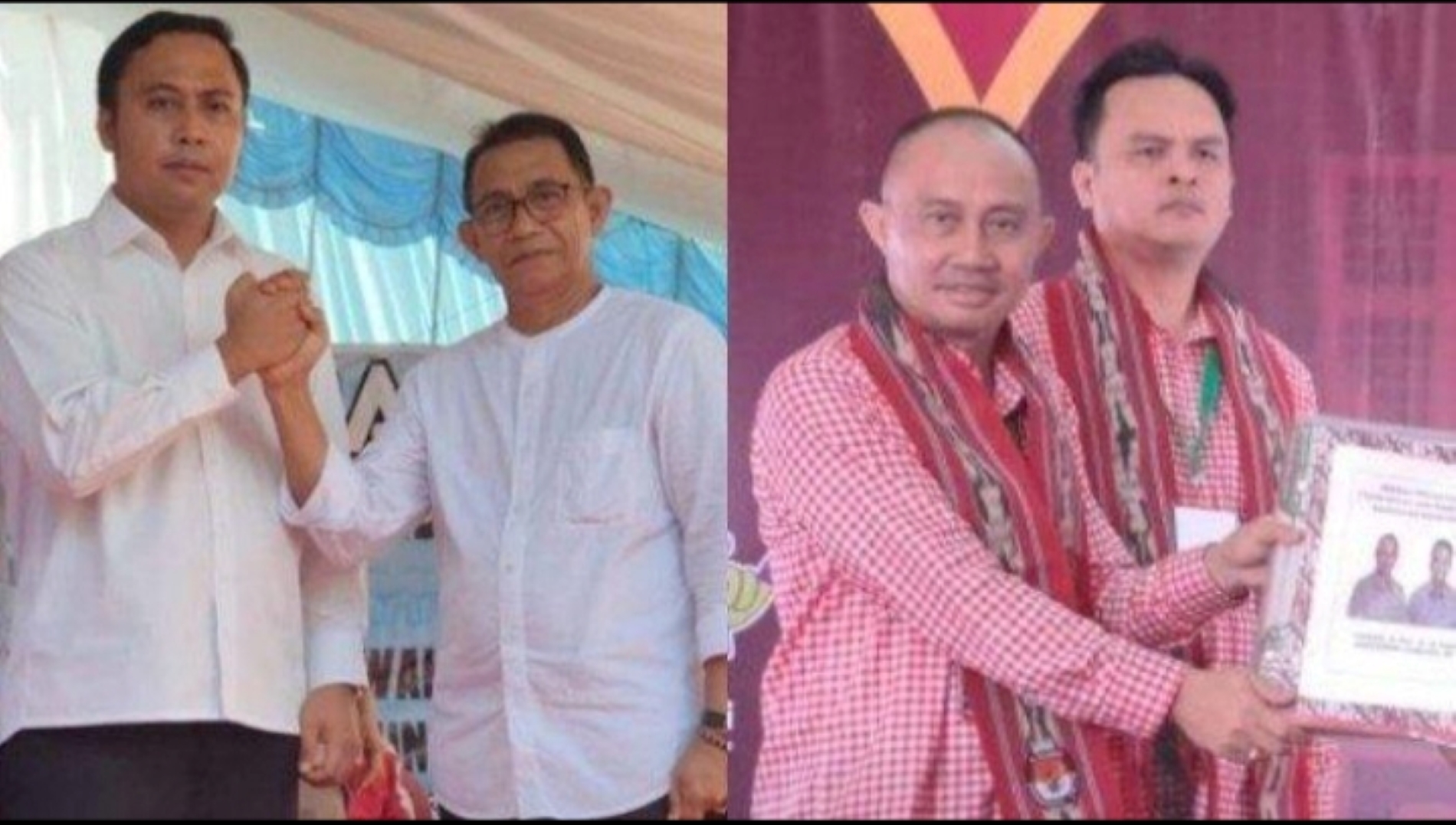 ADIK-KAKAK: Frederick Edwin (baju putih, kiri) sama- sama bersaing dengan kakaknya, Alexander Edmond, (kanan, belakang) pada Pilkada Kubar.