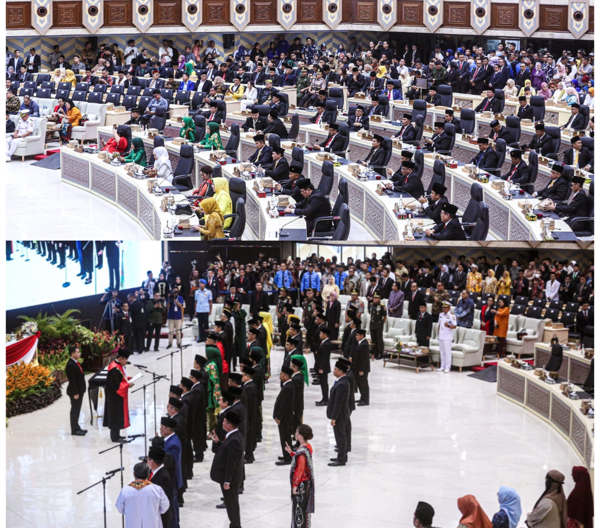 RESMI DILANTIK: Suasana pelantikan 53 anggota DPRD Kaltim, (Senin 2/9) di Gedung Karang Paci, Samarinda. (FOTO: RAMA)