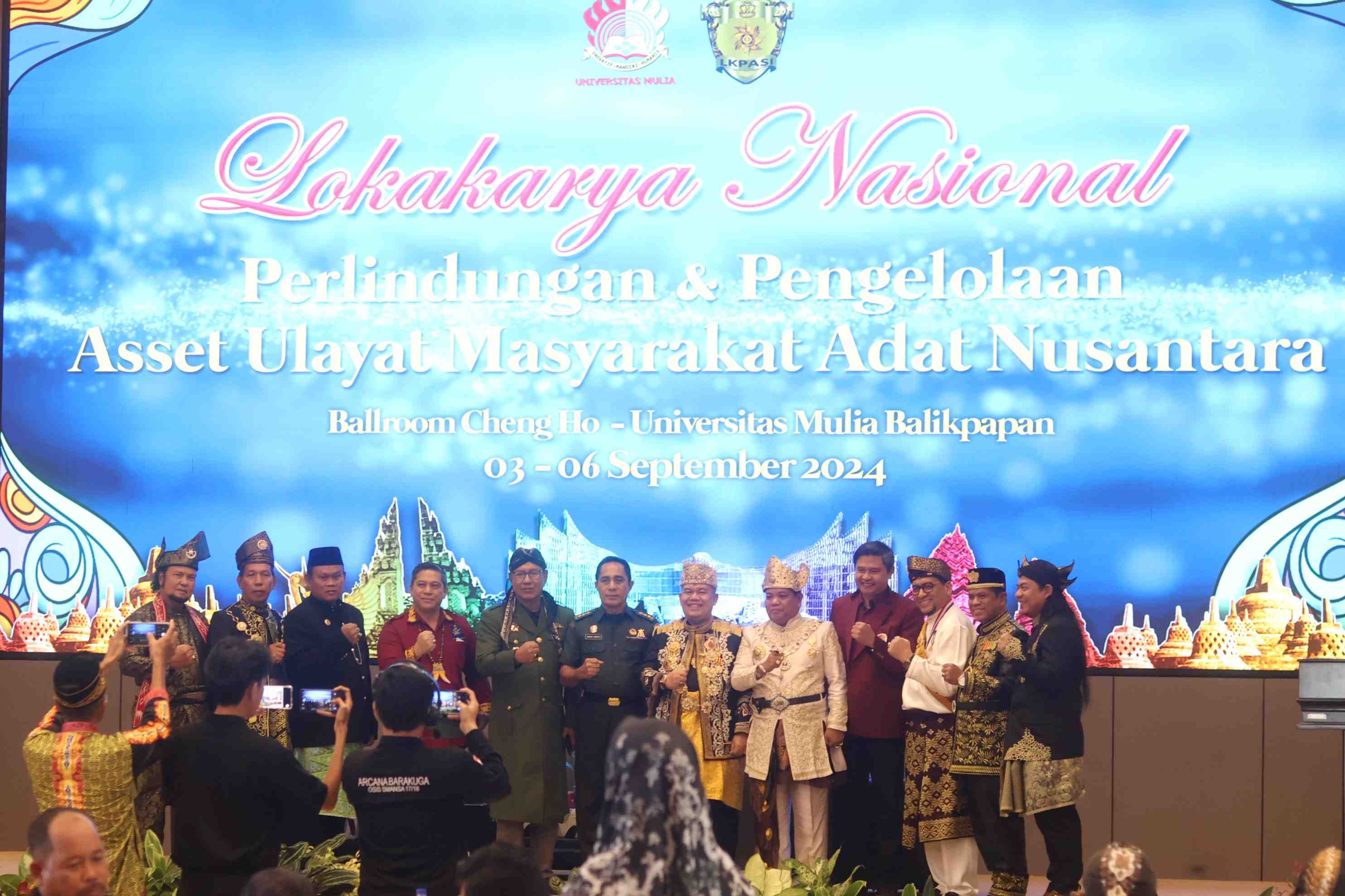 Lokakarya Nasional Perlindungan dan Pengelolaan Aset Ulayat Masyarakat Adat Nusantara berlangsung di Ballroom Cheng Ho Universitas Mulia selama 3-6 September. (Foto: Anggi/KP)