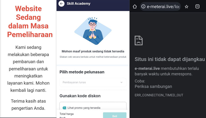 Para pelamar seleksi Calon Pegawai Negeri Sipil dihadapkan pada masalah serius terkait gangguan e-meterai.