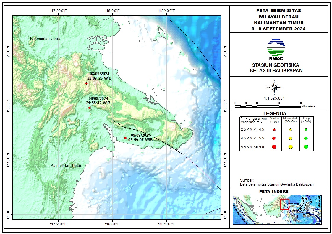 Laporan gempa yang terjadi di Kutim.