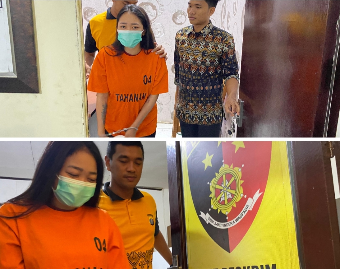 NEKAT: Seorang wanita berusia 23 tahun dibekuk polisi lantaran didapati mengedarkan sabu-sabu. (FOTO/RAMA)