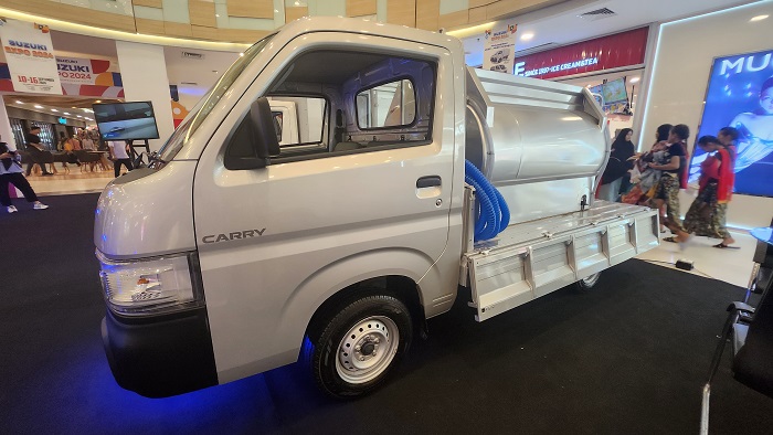 Solusi aman untuk usaha air bersih, mobil modifikasi New Carry Tangki Air diperkenalkan ke masyarakat Balikpapan.