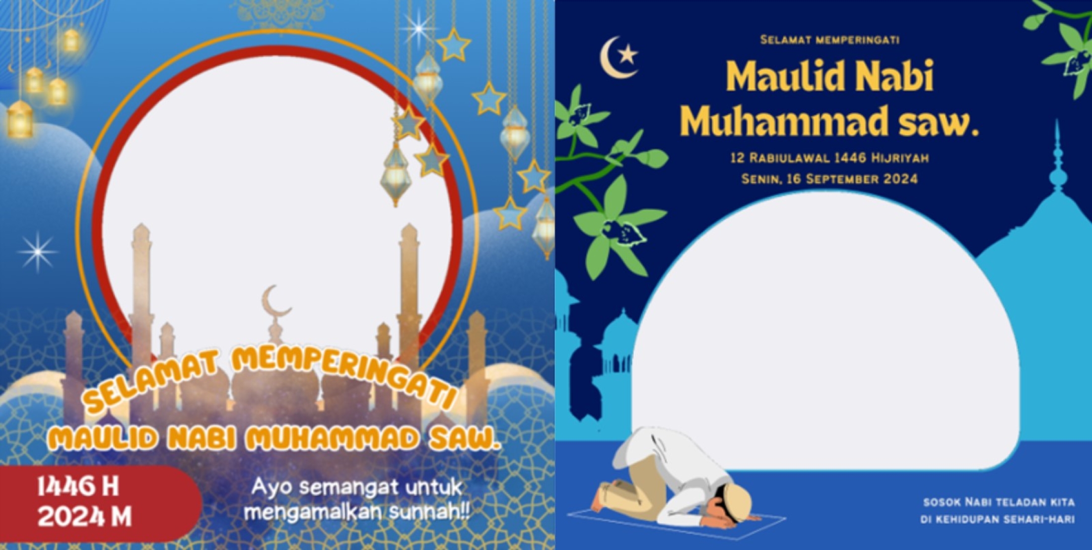 MENARIK: Desain twibbon Maulid Nabi Muhammad SAW 2024 membuat suasana perayaan hari kelahiran Rasulullah semakin kuat.