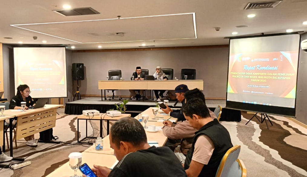 KOORDINASI: Rapat koordinasi penyampaian aturan batasan pengeluaran dana selama masa kampanye. (Syahrul/KP).